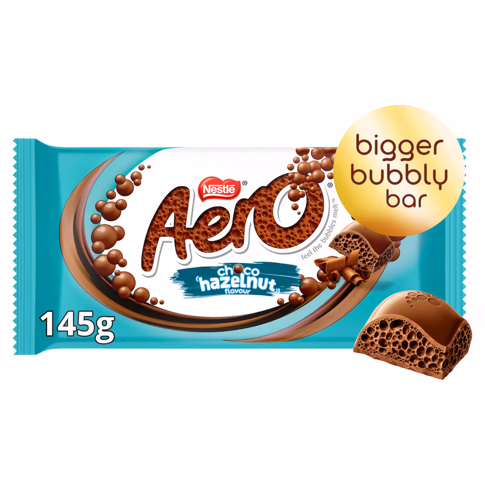 Aero Hazelnut Chocolate Sharing Bar 145g