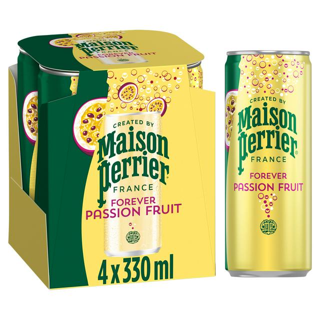 Maison Perrier Forever 4 x 330ml Passion Fruit Lightly Flavoured Sparkling Water