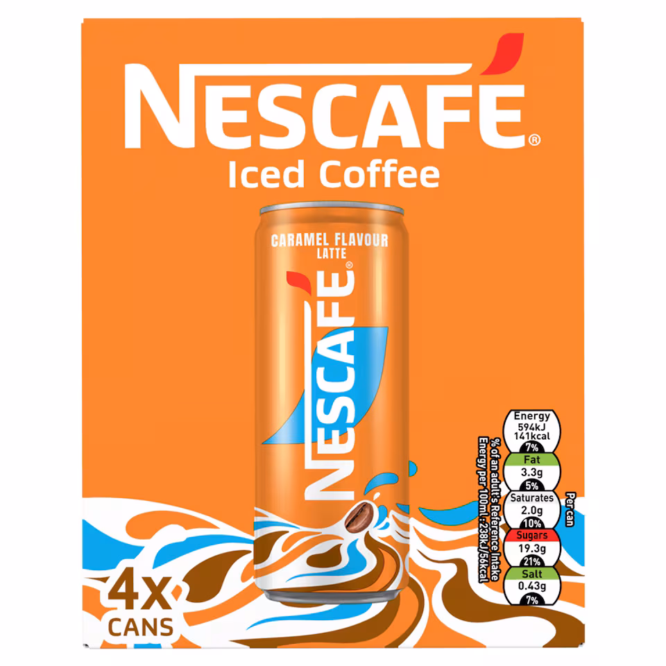 NESCAFE Iced Coffee Caramel Flavour Latte 4x250ML