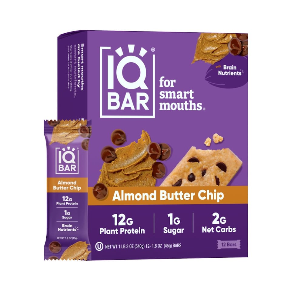 IQBar Almond Butter Chip Bars 1.6oz (45g) x 12