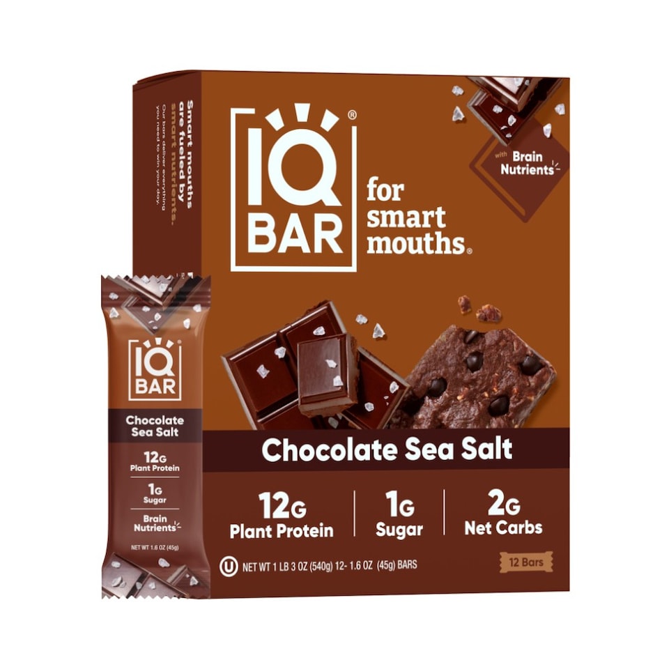 IQBar Chocolate Sea Salt Protein Bars 1.6oz (45g) x 12