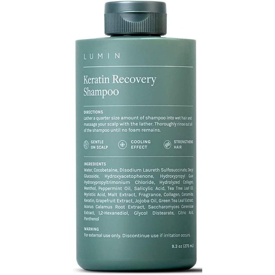 Lumin Keratin Shampoo 275ml | Men's Strengthening Shampoo with Tea Tree Oil & Peppermint Oil | Nourishing Hair & Scalp Care for Thinning Hair, Dandruff & Daily Hydration