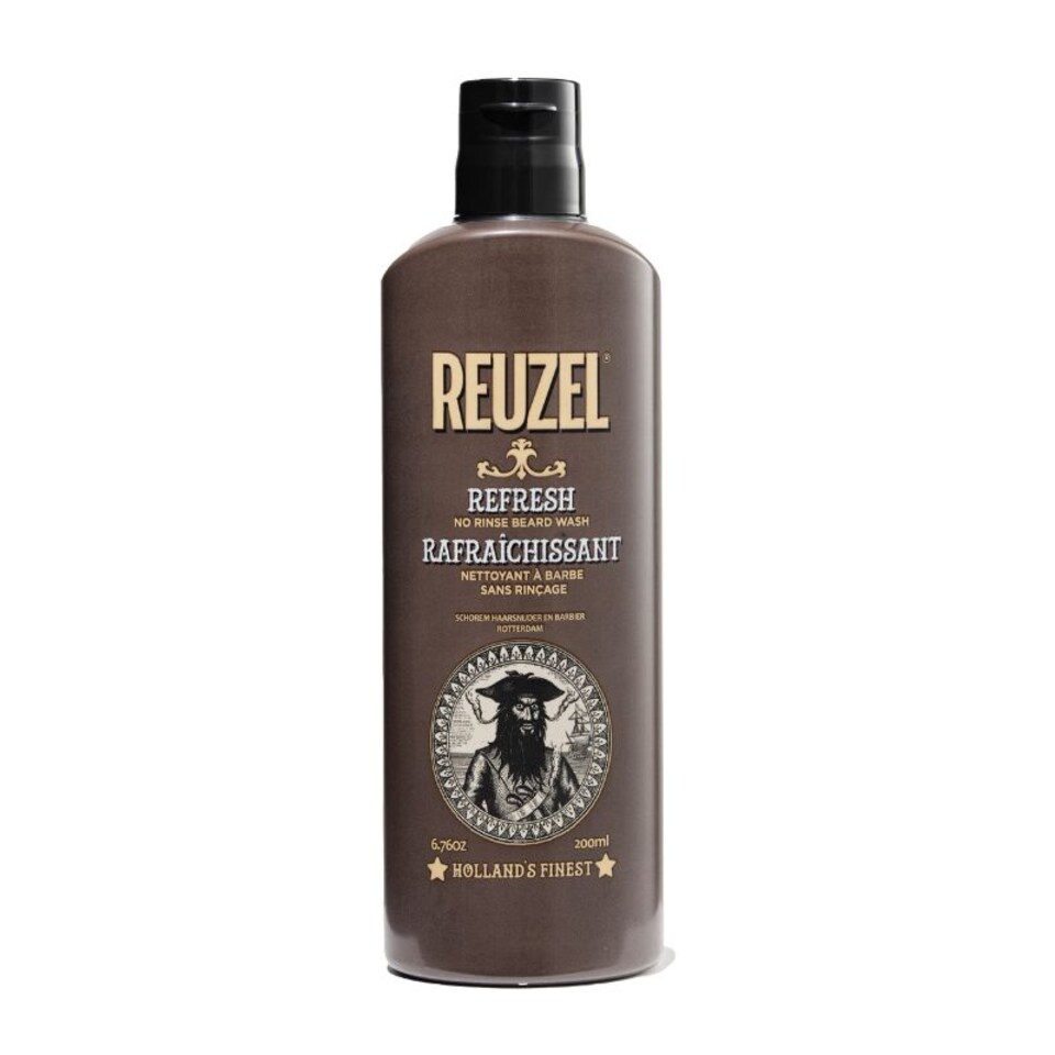 Reuzel Refresh No Rinse Beard Wash Instantly Freshens Beard Softens and Hydrates Beard Emergency Shower in a Bottle Freshens Beard and Keeps It Moisturized Softens Coarse Hair 200 ml