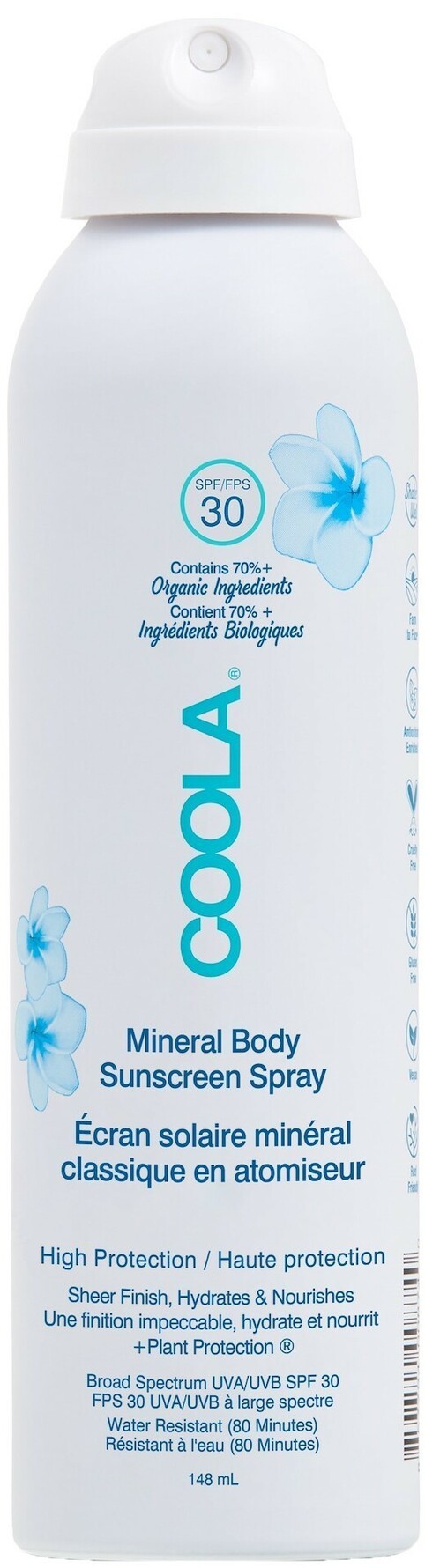 Coola Mineral Body Spray Fragrance Free SPF30 148 ml