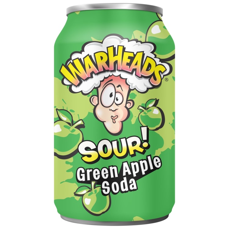 Warheads Green Apple Sour Soda 355ml boks