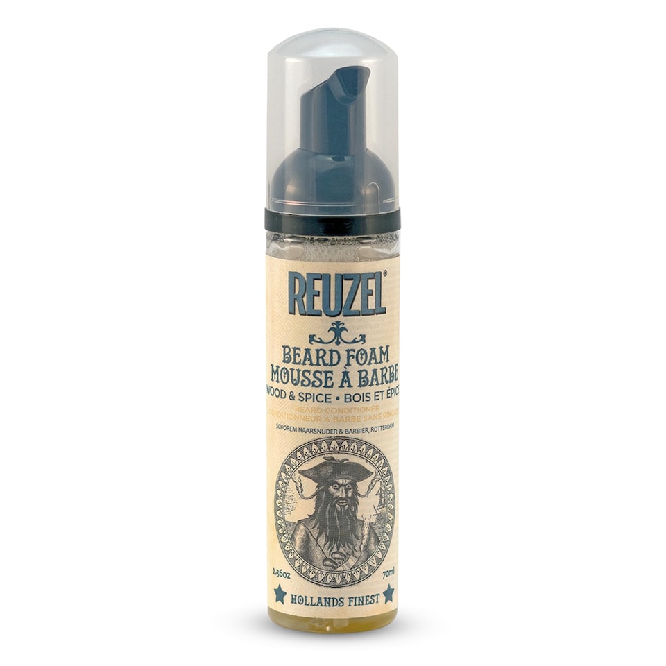Reuzel Wood and Spice Beard Foam Deodorizes Beard Formulated to Reduce Dry Itchy Skin and Beardruff Softens Coarse Hair Thickens and Moisturizes Beard Vegan Formula 70 ml
