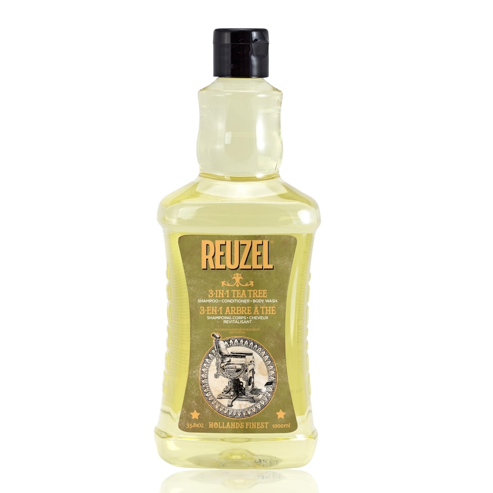 Reuzel 3In1 Tea Tree Shampoo Cleanses Hair and Body Soothes and Moisturizes Your Skin and is Ideal for Overall Scalp Care Rinses Clean and Can Be Used Daily Vegan Formula 1000 ml