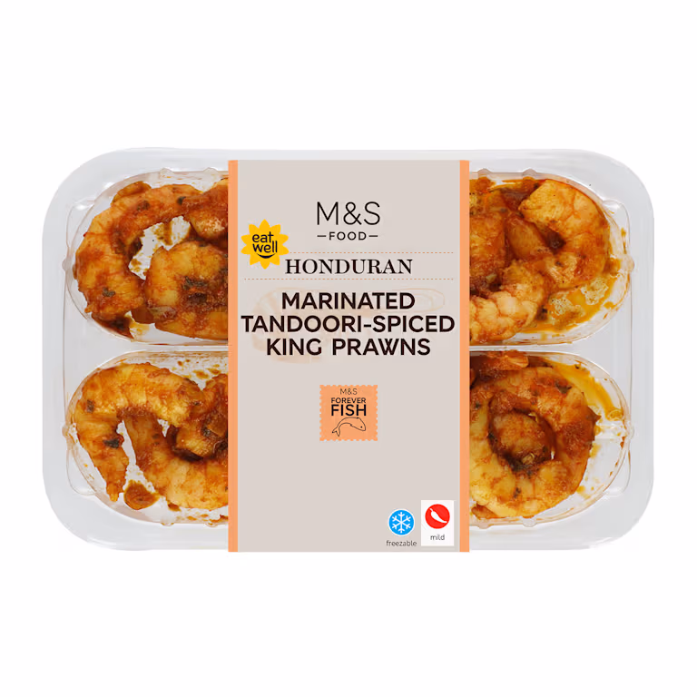 M&S Honduran Marinated Tandoori-Spiced King Prawns