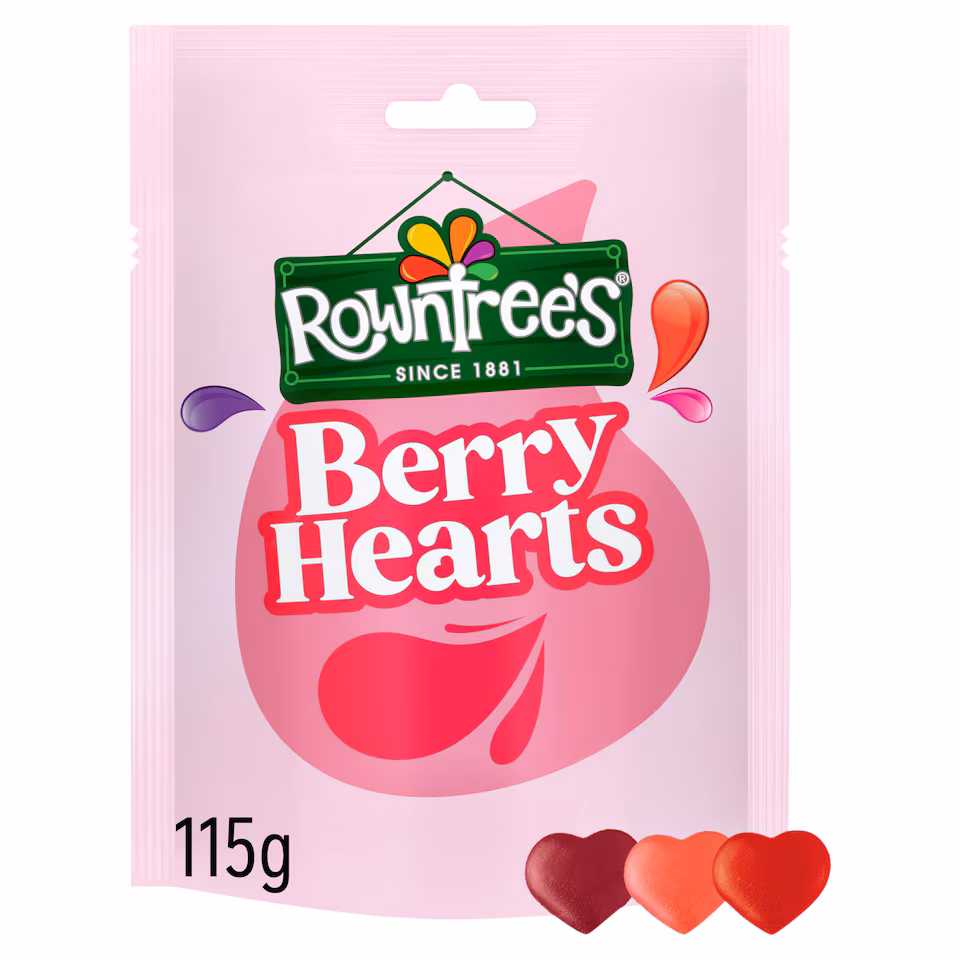 Rowntree's Berry Hearts Sweets Sharing Bag 115g