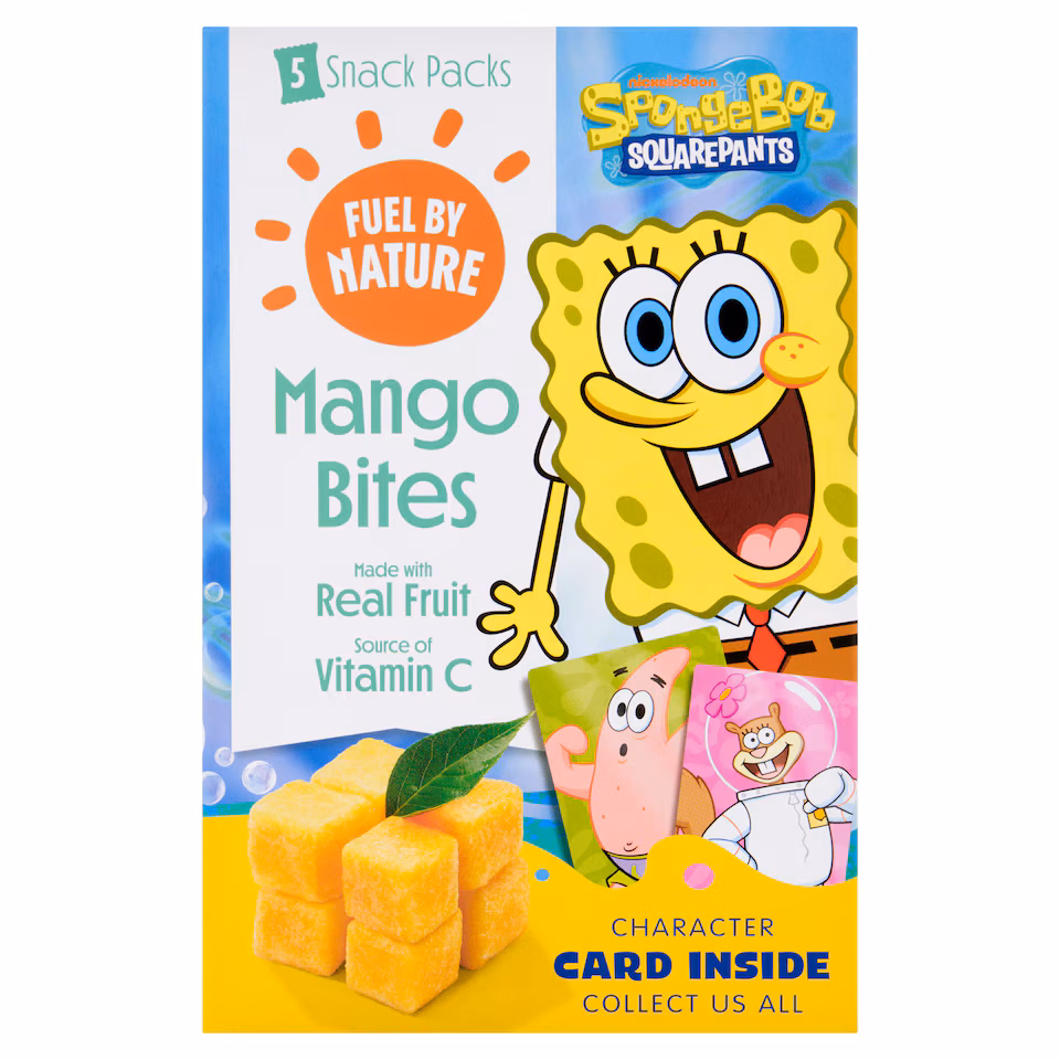 SpongeBob Fuel By Nature Mango Bites Made with Real Fruit 5x20G