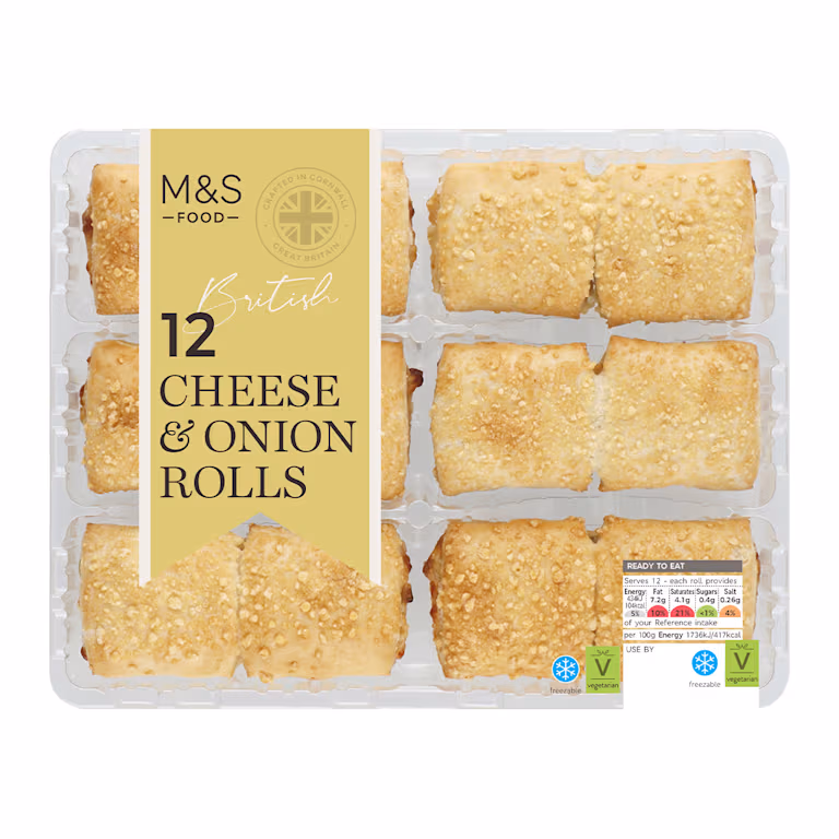 M&S 12 Cheese & Onion Rolls