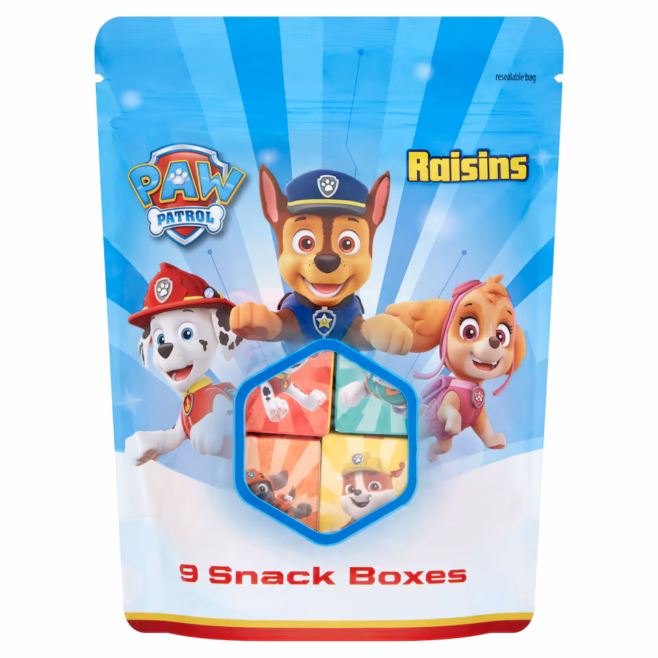 Paw Patrol Raisins Snack Boxes 126g (9 x 14g)