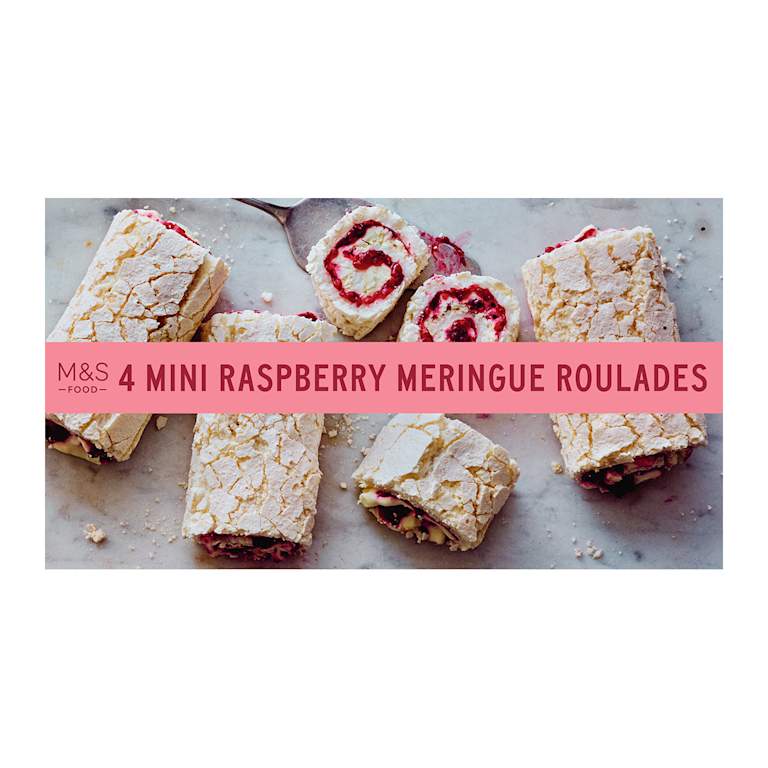 M&S 4 Mini Raspberry Meringue Roulades