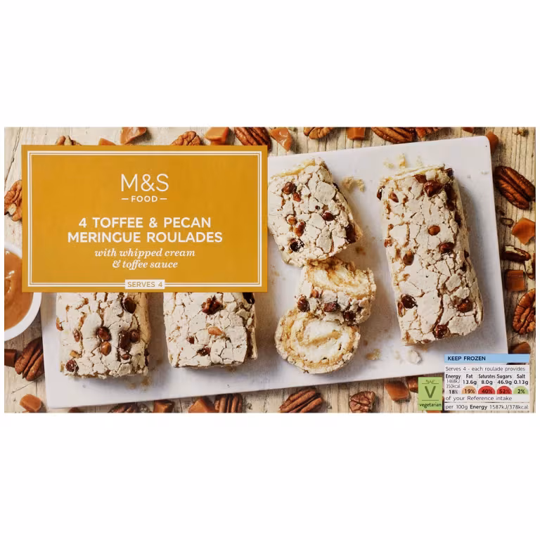 M&S 4 Toffee and Pecan Meringue Roulades