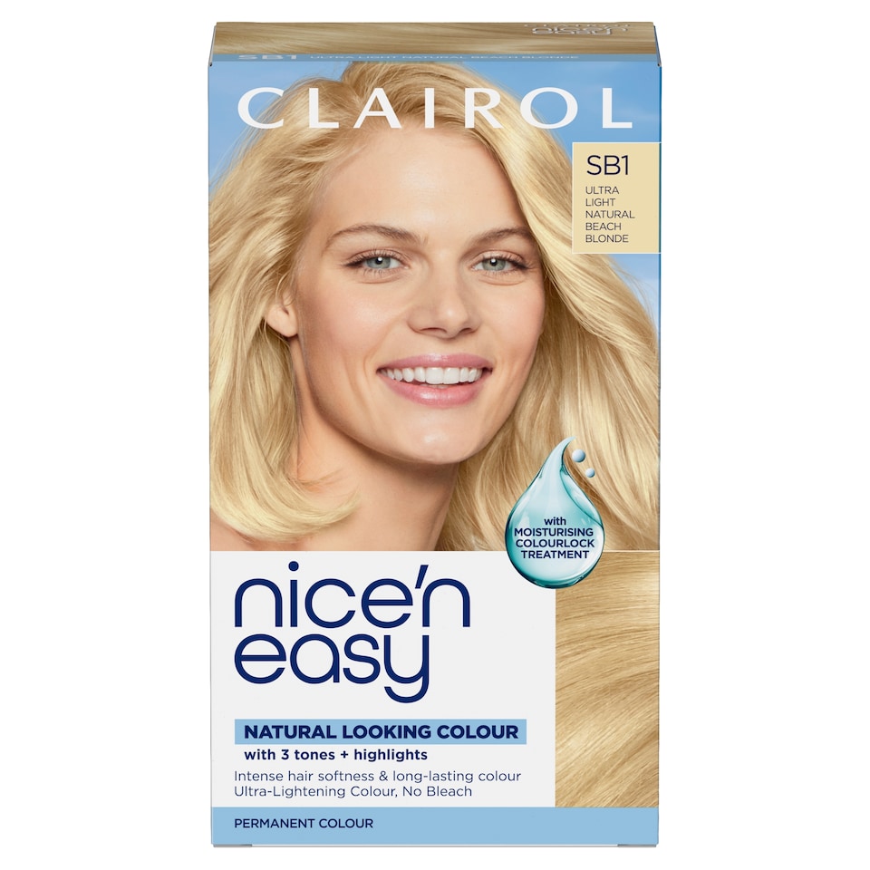 Clairol Nice'N Easy Crème Permanent Hair Dye SB1 Ultra Light Natural Beach Blonde