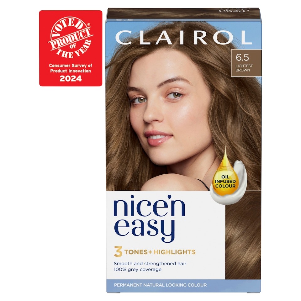 Clairol Nice'N Easy Crème Permanent Hair Dye 6.5 Lightest Brown