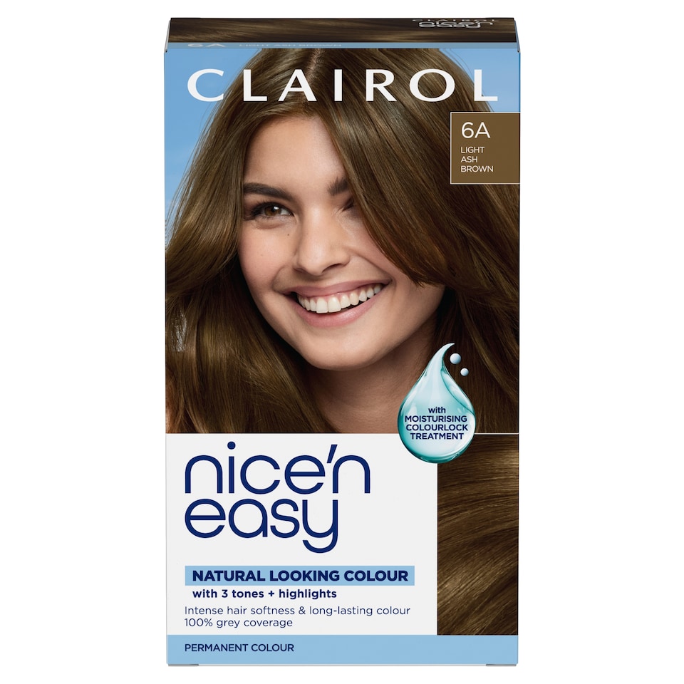 Clairol Nice'N Easy Crème Permanent Hair Dye 6A Light Ash Brown