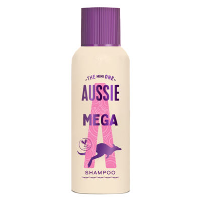 Aussie Mighty Mega Shampoo 100ml. Gently Cleansing Shampoo for Soft and Shiny Hair