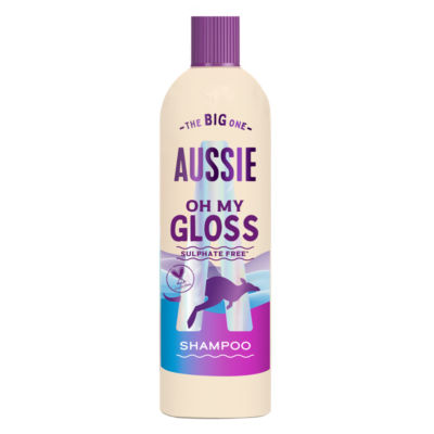 Aussie Oh My Gloss Shampoo 400ml. Deeply Moisturises Dry and Dull Hair. Sulphate Free