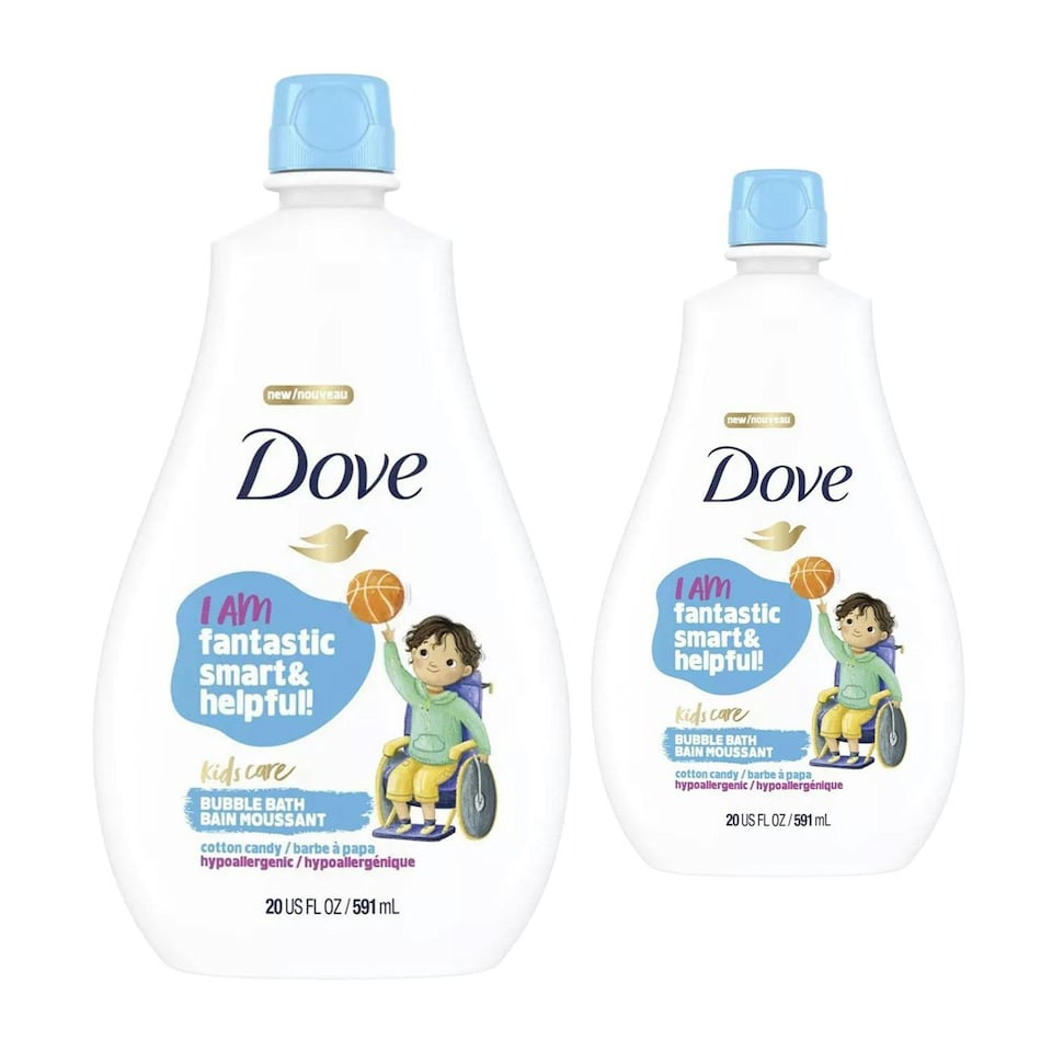Dove Kids Care Hypoallergenic Awesome Bubble Bath, Cotton Candy, 591ml, 2pk