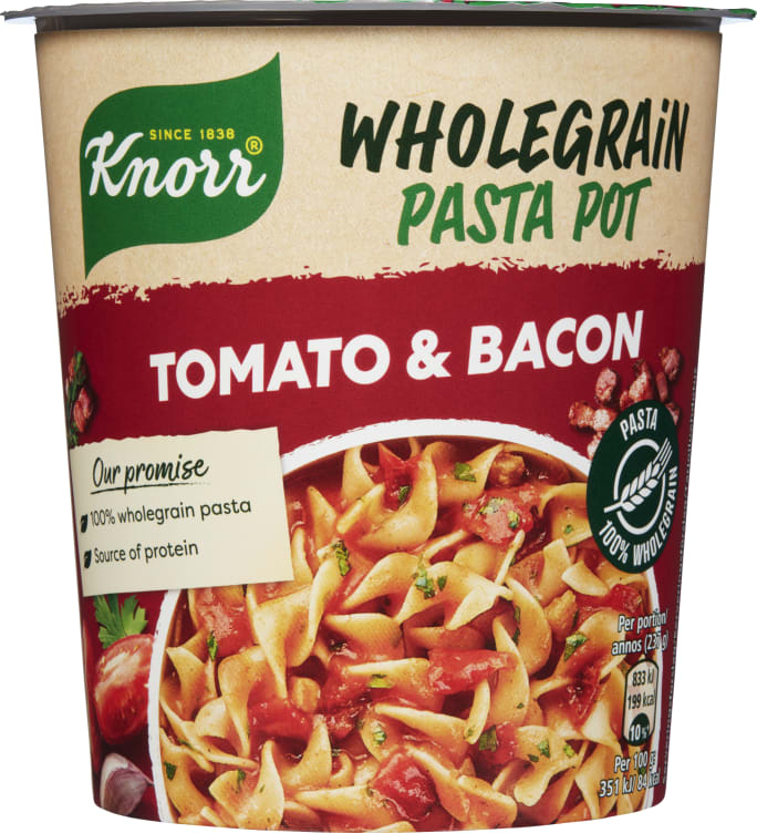 Snack Pot Pasta Tomat&Bacon 57g Knorr