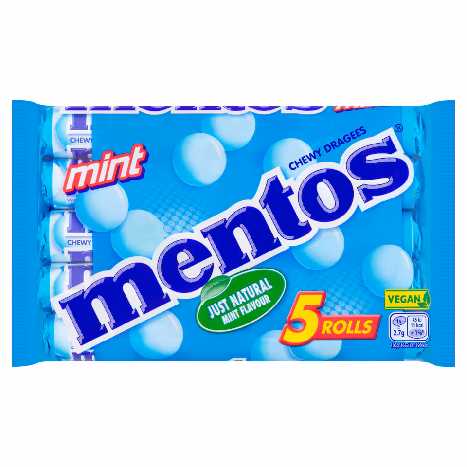 Mentos Mint Chewy Sweets 5 X 38G