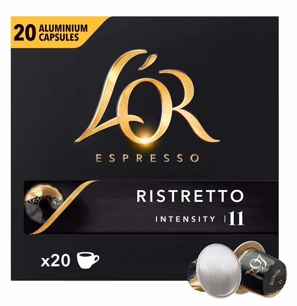 L'OR Espresso Ristretto Aluminium Kaffekapsler Intensitet 11, 20 stk
