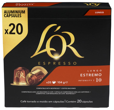 Lor Kaffekaps Lungo Estremo Ra 20stk
