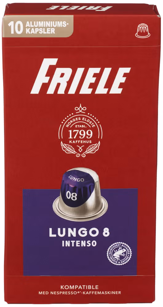 Lungo Intenso Styrke 8, kaffekapsler, 10 stk
