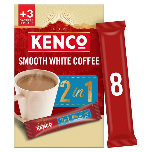 Kenco 2 In 1 Smooth White Instant Coffee Sachets x8