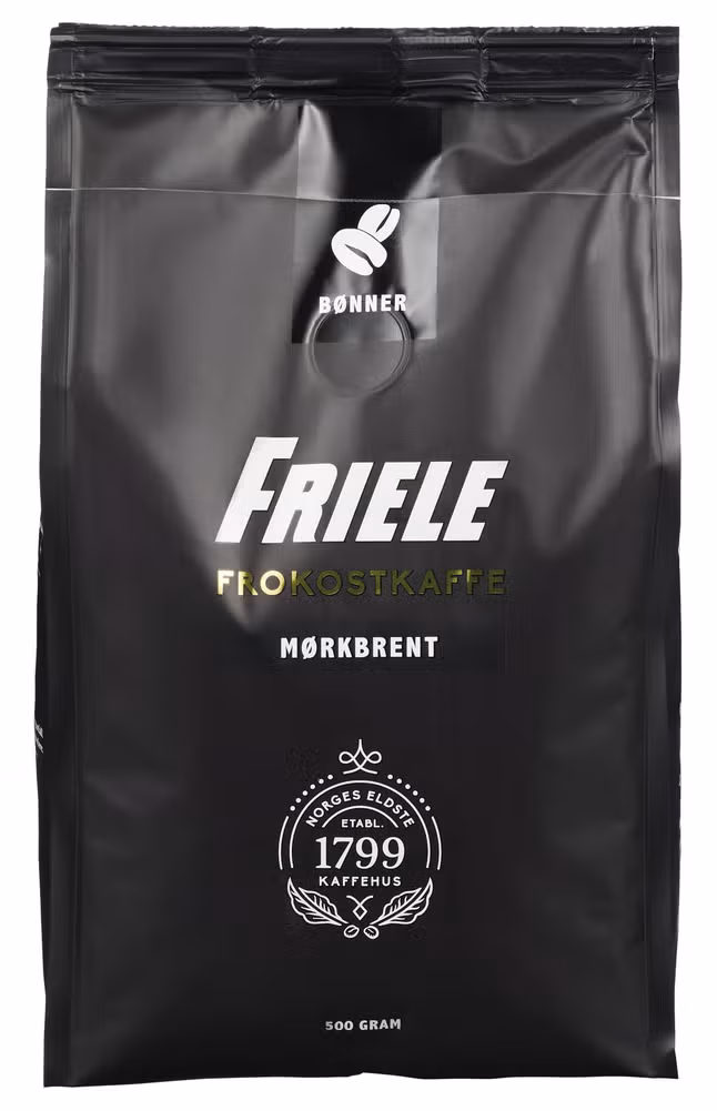 Frokostkaffe Hele bønner, mørkbrent, 500 g
