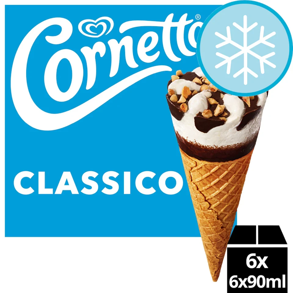 Cornetto Classic Ice Cream Cones 6x90ml