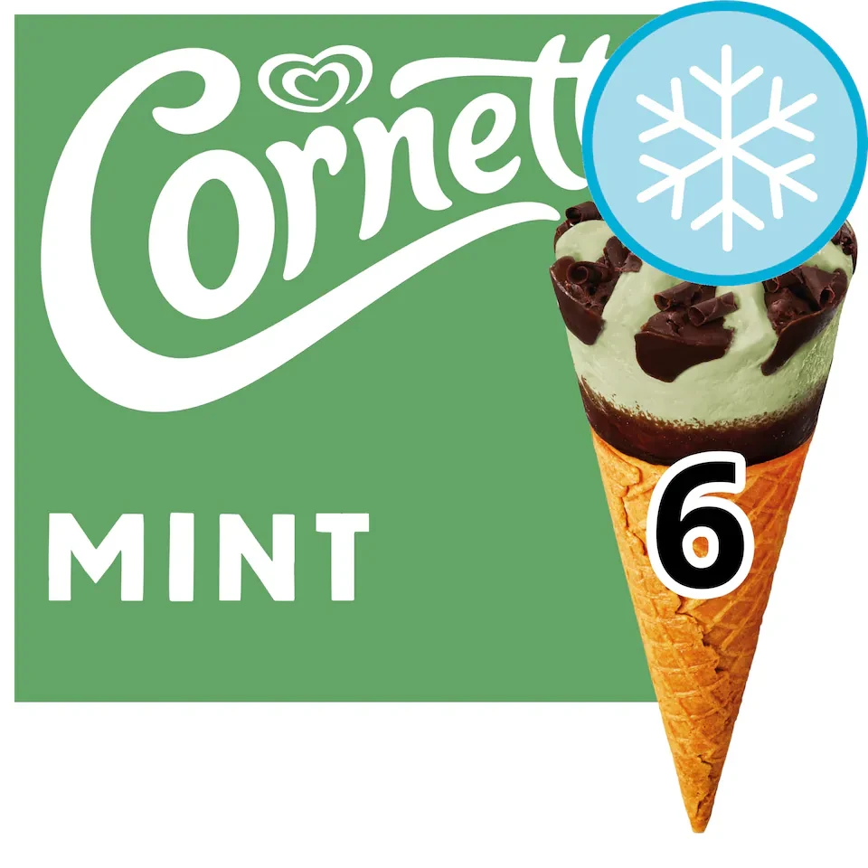 Cornetto Mint Ice Cream Cones 6x90ml