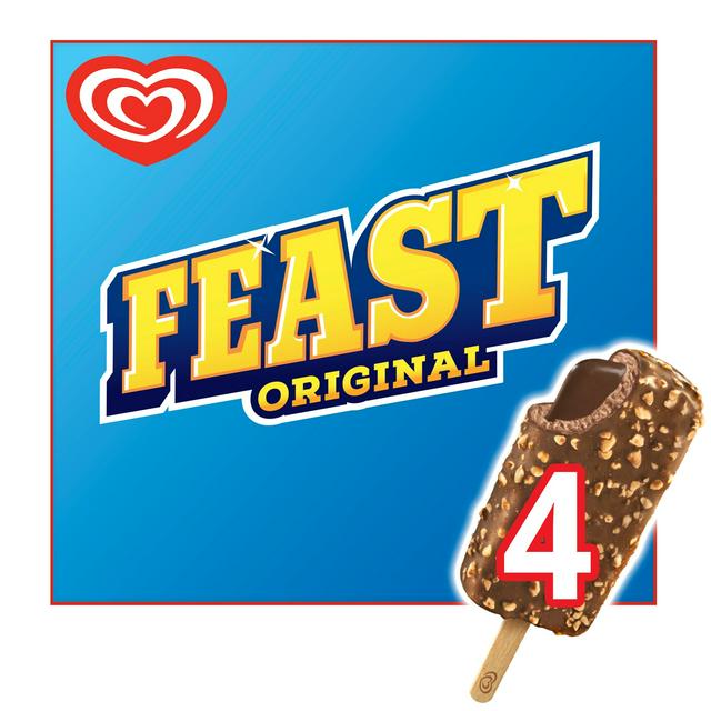 Wall's Feast Original Chunky Chocolate Ice Cream Sticks 4x90ml