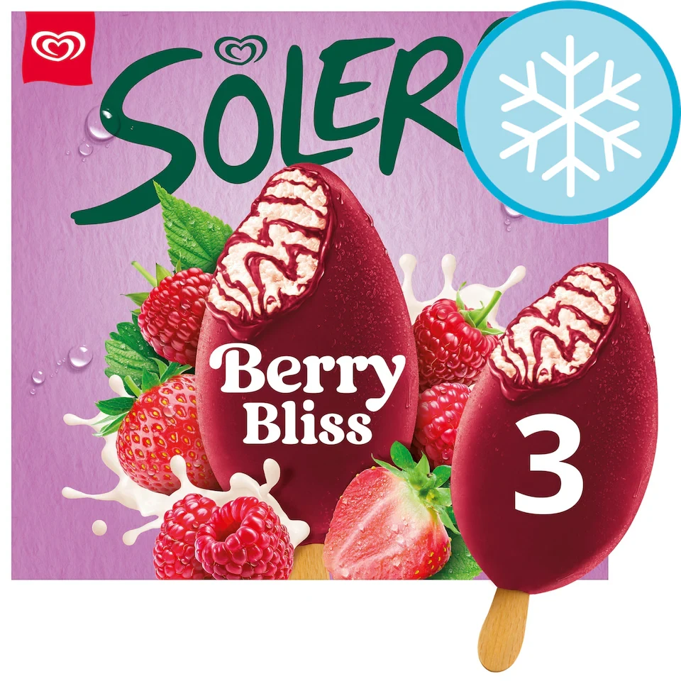 Wall's Solero Red Berries Ice Cream Sticks 3x90ml