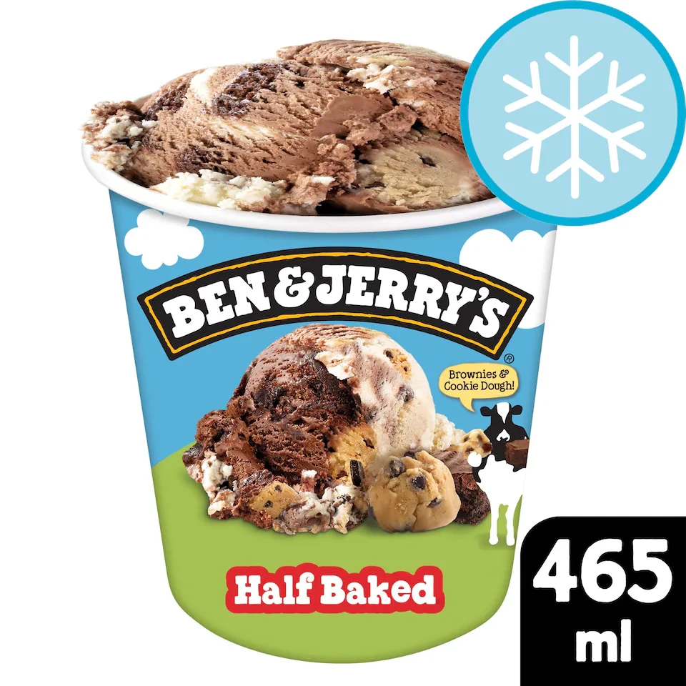 Ben & Jerry's Half Baked Chocolate & Vanilla Ice Cream Tub 465ml