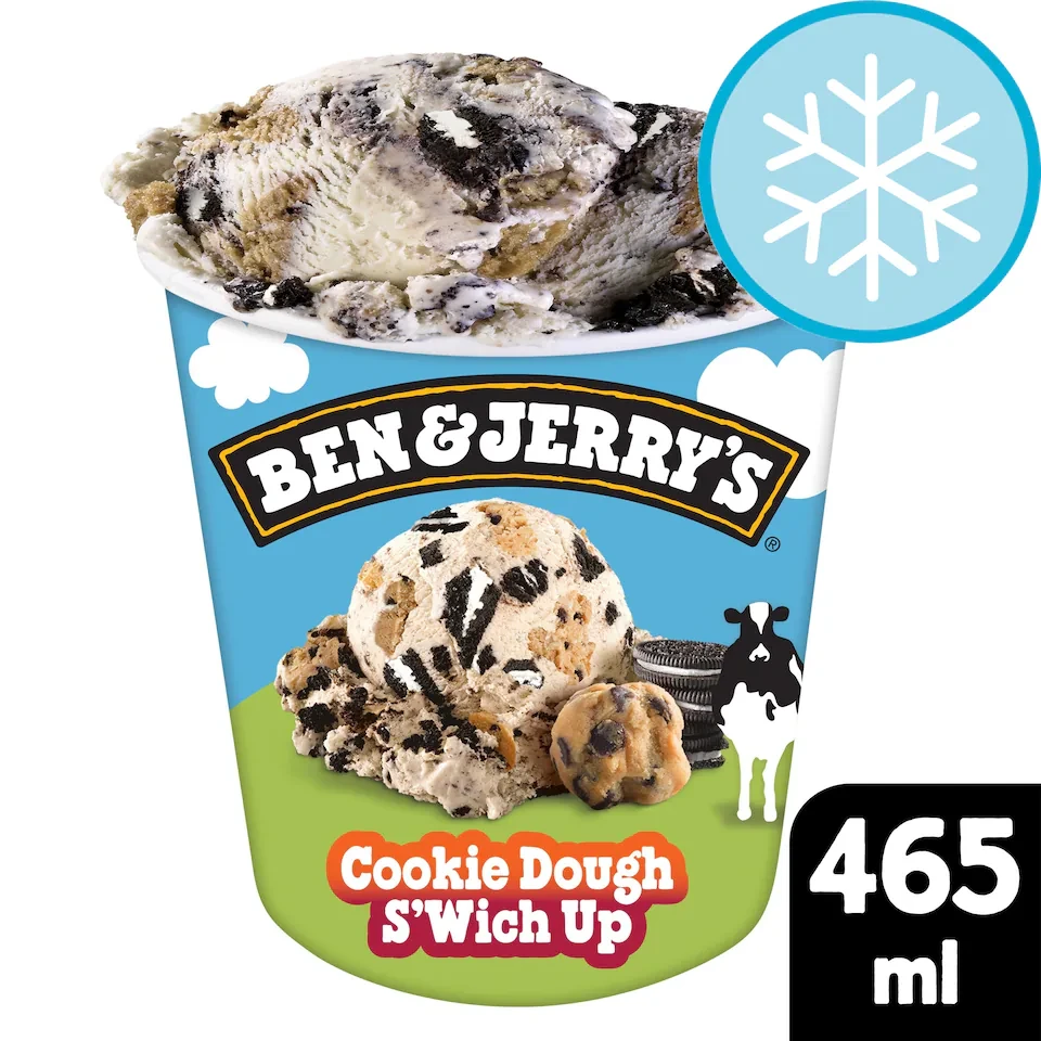Ben & Jerry's Cookie Dough S'wich Up Vanilla Ice Cream Tub 465ml
