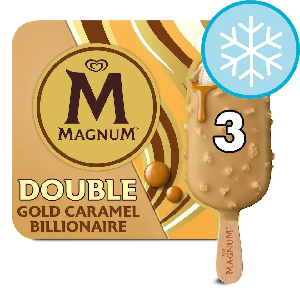 Magnum Double Gold Caramel Billionaire Ice Cream Sticks 3x85ml