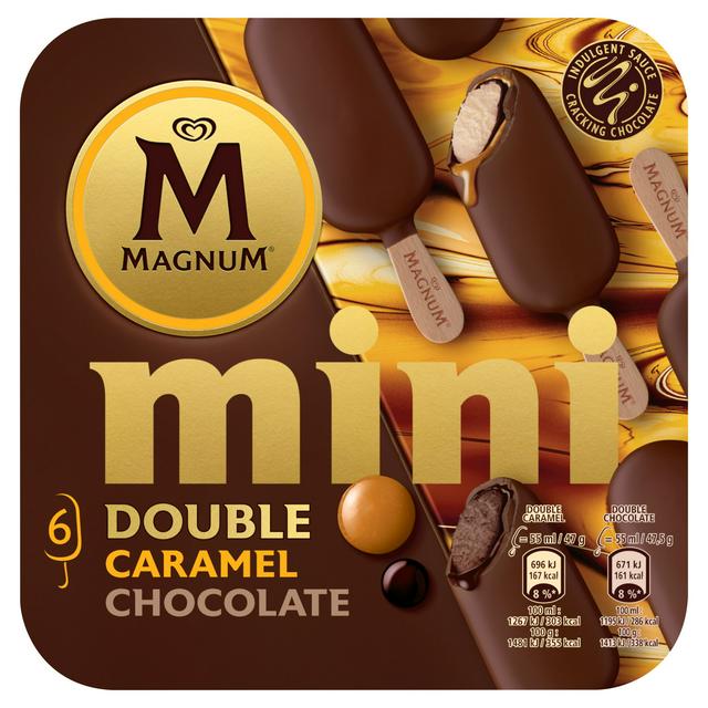 Magnum Mini Double Chocolate & Double Caramel Ice Cream Sticks 6x55ml