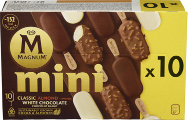Magnum Dessert Is Minipinne Classic+ Almond+ White 10x55ml