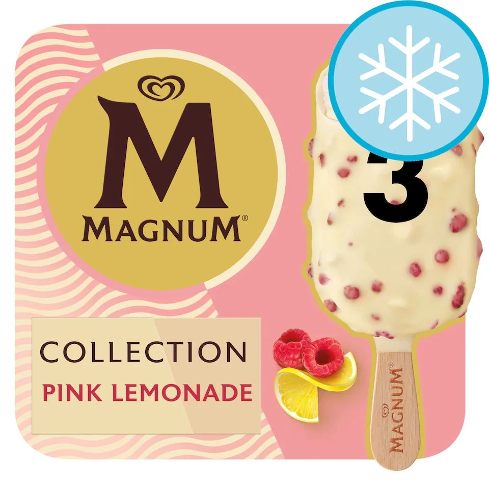Magnum Euphoria White Chocolate, Pink Lemonade Ice Cream Sticks 3x90ml