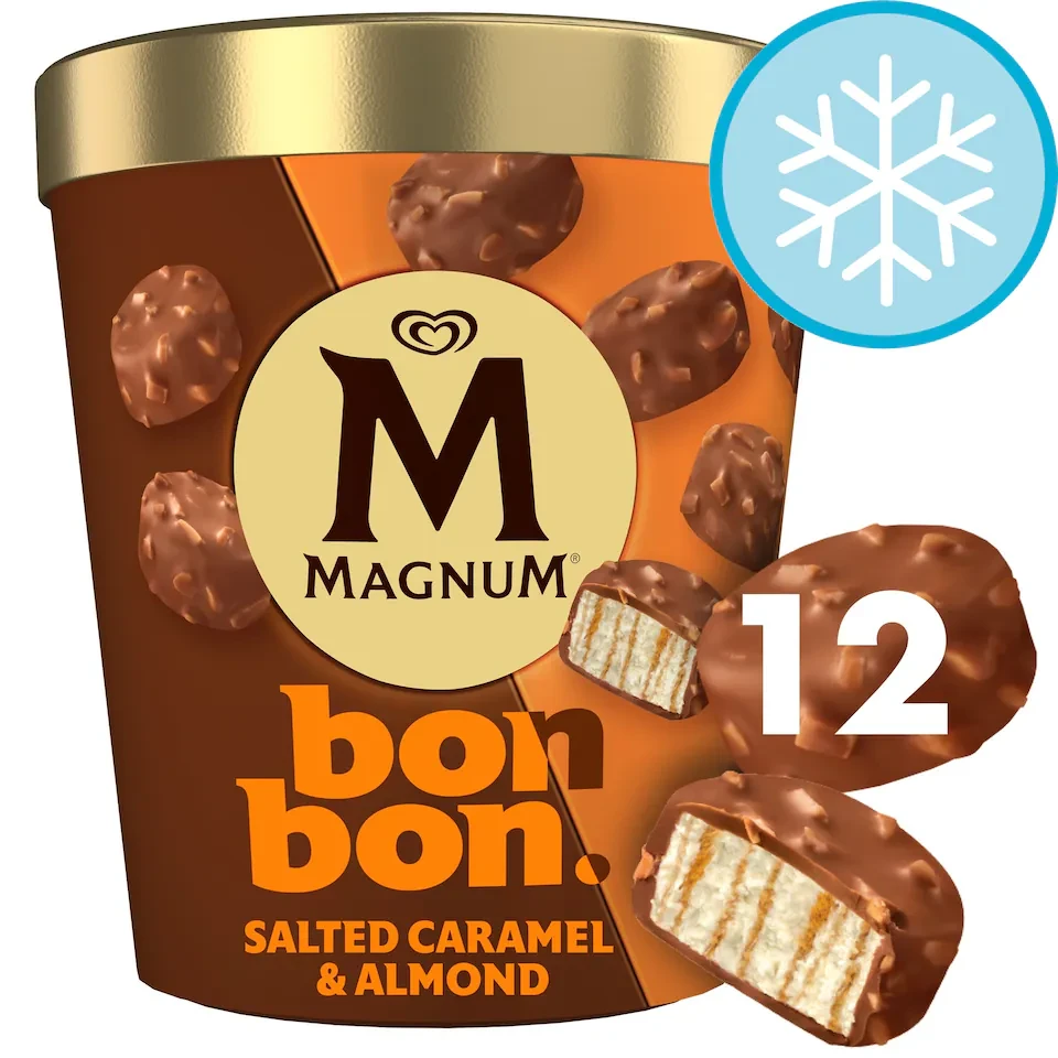 MAGNUM BON BON SALTED CARAMEL & ALMOND ICE CREAM BITES X12 204ML