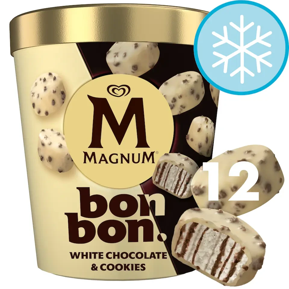 MAGNUM BON BON WHITE CHOCOLATE & COOKIES ICE CREAM BITES X12 204ML