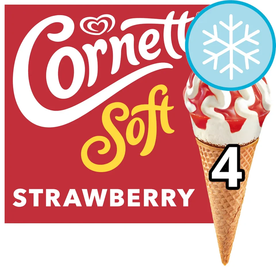 Cornetto Soft Strawberry Ice Cream 4 x 140ml
