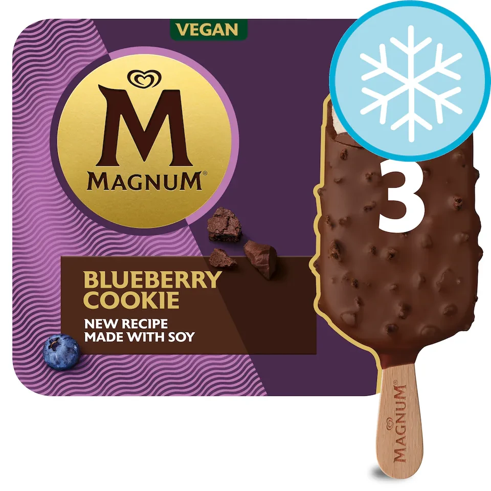 Magnum Collection Vegan Blueberry Cookie Ice Cream Sticks 3 x 90ml