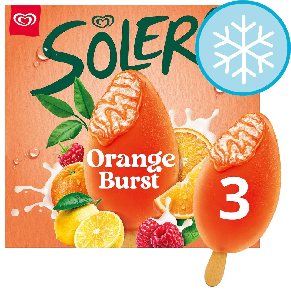 Solero Orange Burst Ice Cream Lollies 3 x 90ml