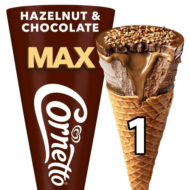 Cornetto Max 115ml Hazelnut & Chocolate Ice Cream Cone