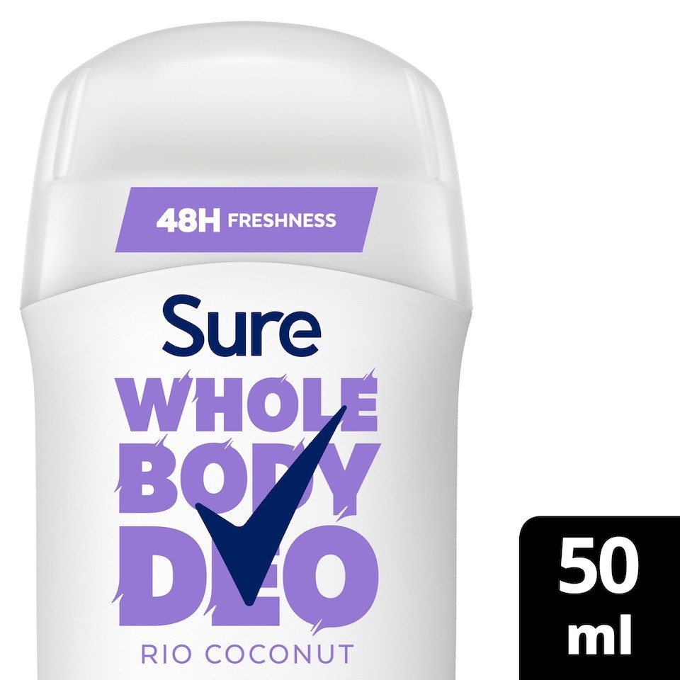 Sure Women Rio Coconut 48h Whole Body Deodorant Odour Control Stick 50ml