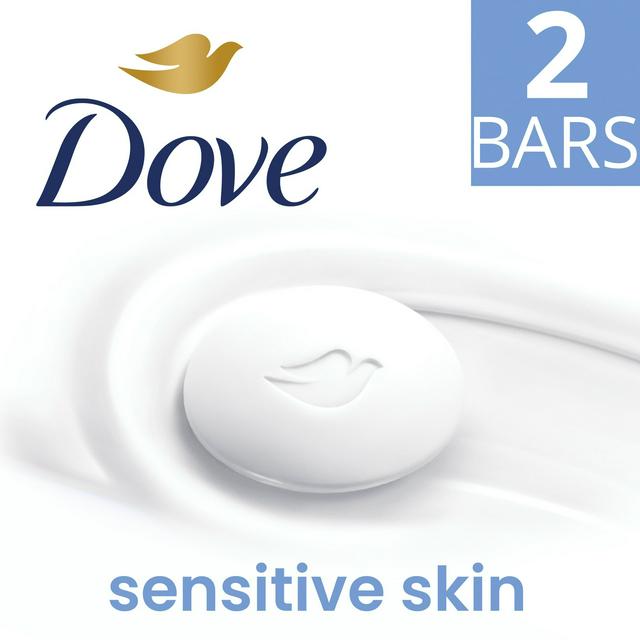 Dove 2 x 90g Pure & Sensitive Skin Hypoallergenic Beauty Bar Cream Soap