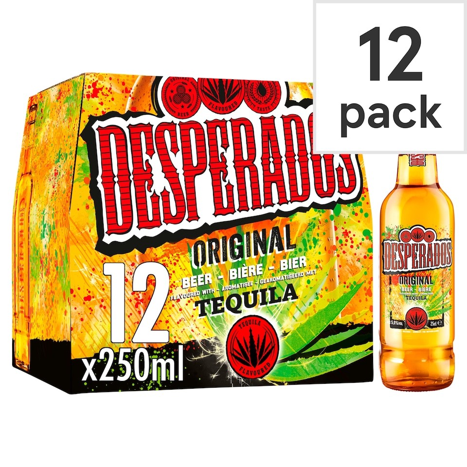 Desperados Tequila Flavoured Lager Beer Bottle 12x250ml